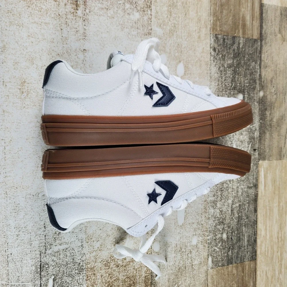 Converse Sport Shoes Womens Sz 5.5 Running White Navy Gum Lace Up Sneakers